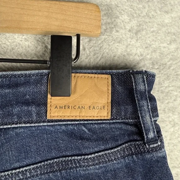 American Eagle Jeans Womens 14 Super High Rise Baggy Wide Leg Dark Wash NEW - Picture 4 of 13